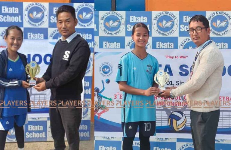 अन्तरविद्यालय महिला भलिबलमा होली गार्डेन र पाथीभरा इङ्लिस स्कुल विजयी